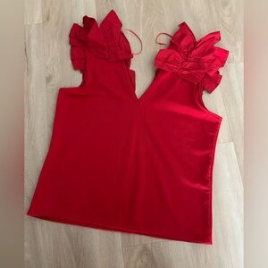 Zara Trafaluc Red statement top
